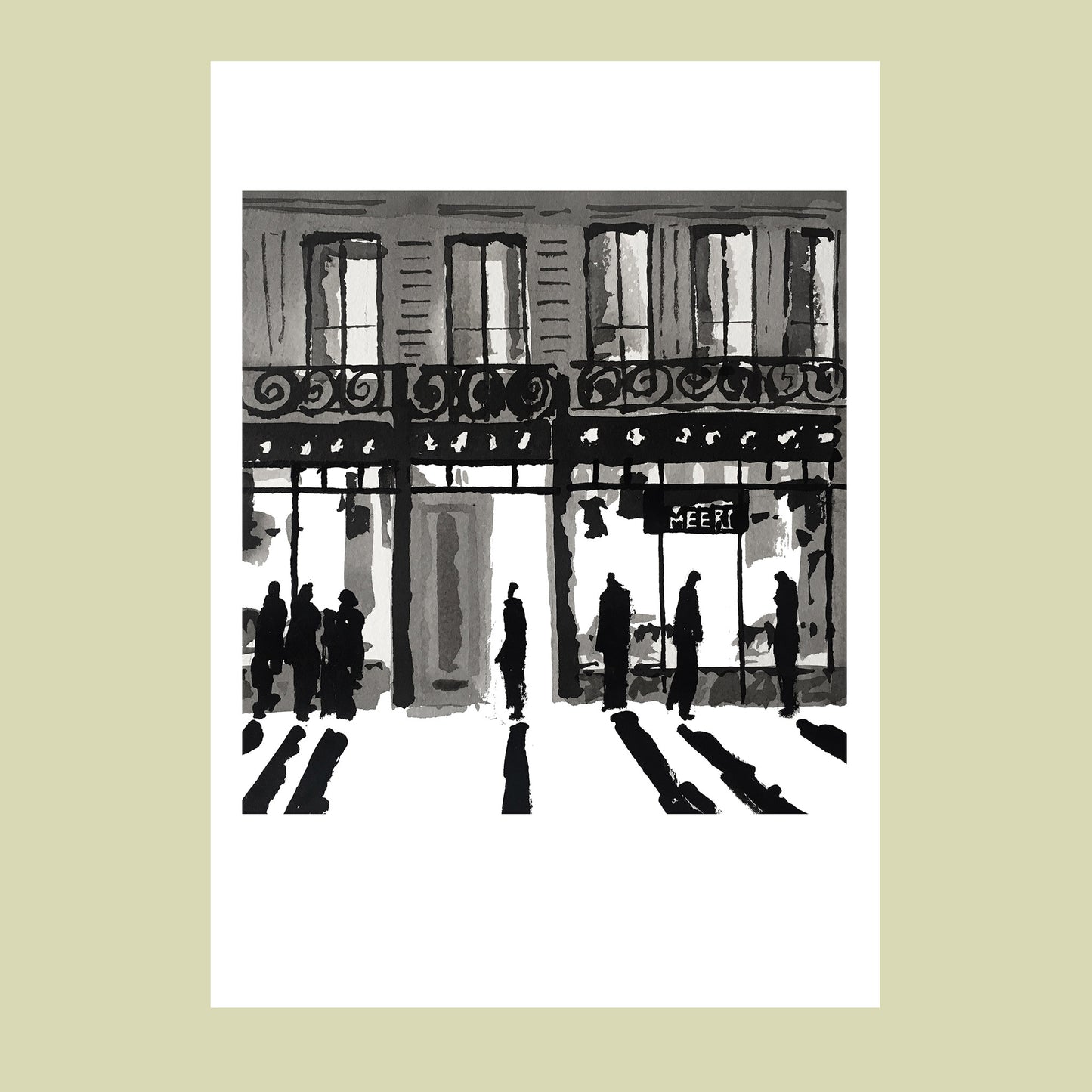 Affiche d'Art en noir et blanc de la boutique Méert à Lille