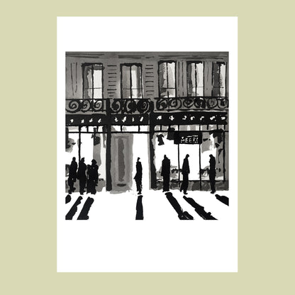 Affiche d'Art en noir et blanc de la boutique Méert à Lille