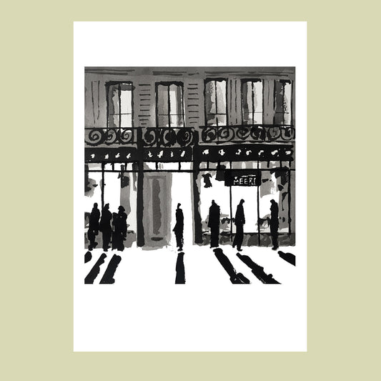 Affiche d'Art en noir et blanc de la boutique Méert à Lille