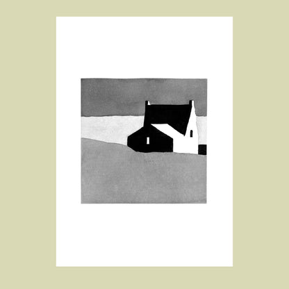 Affiche d'Art à l'encre de chine d'une maison à Belle-île-en-Mer