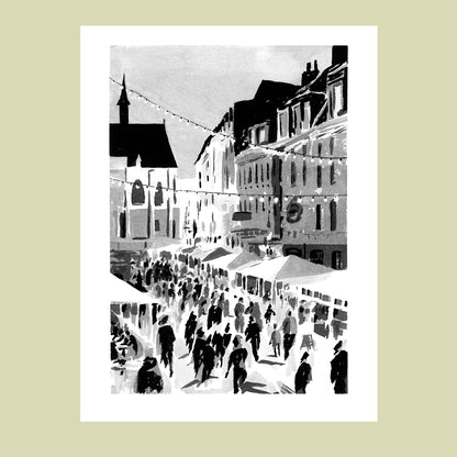 Affiche d'art de Rihour à Lille à l'encre de Chine